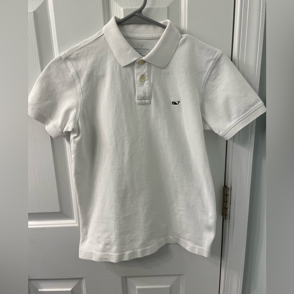 Vineyard Vines classic white polo shirt with logo 12-14